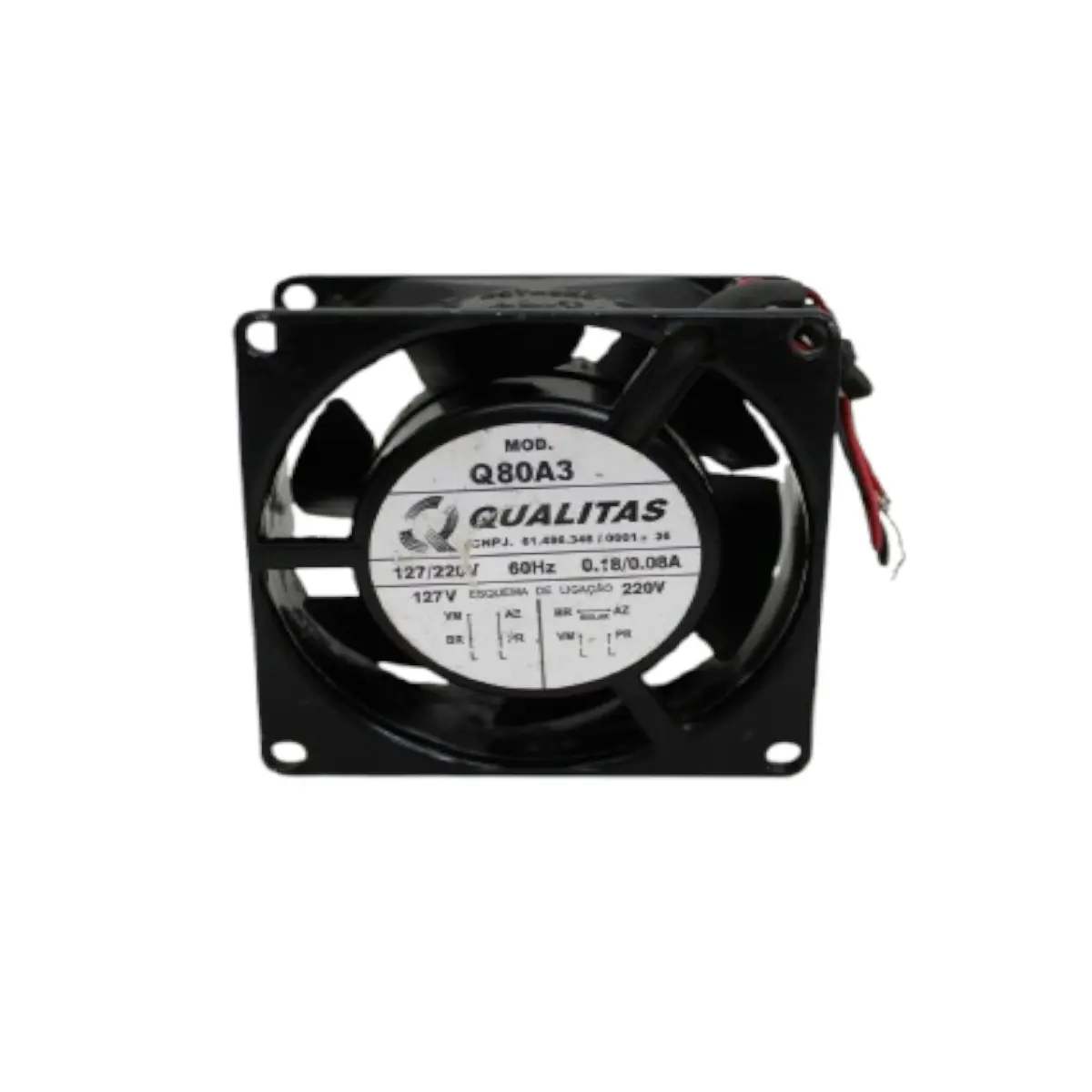 QUALITAS Q80A3 80X80X40 220VDC A Mini Ventilador Qualitas Q80a3 80x80x40 220v - Imagem 1