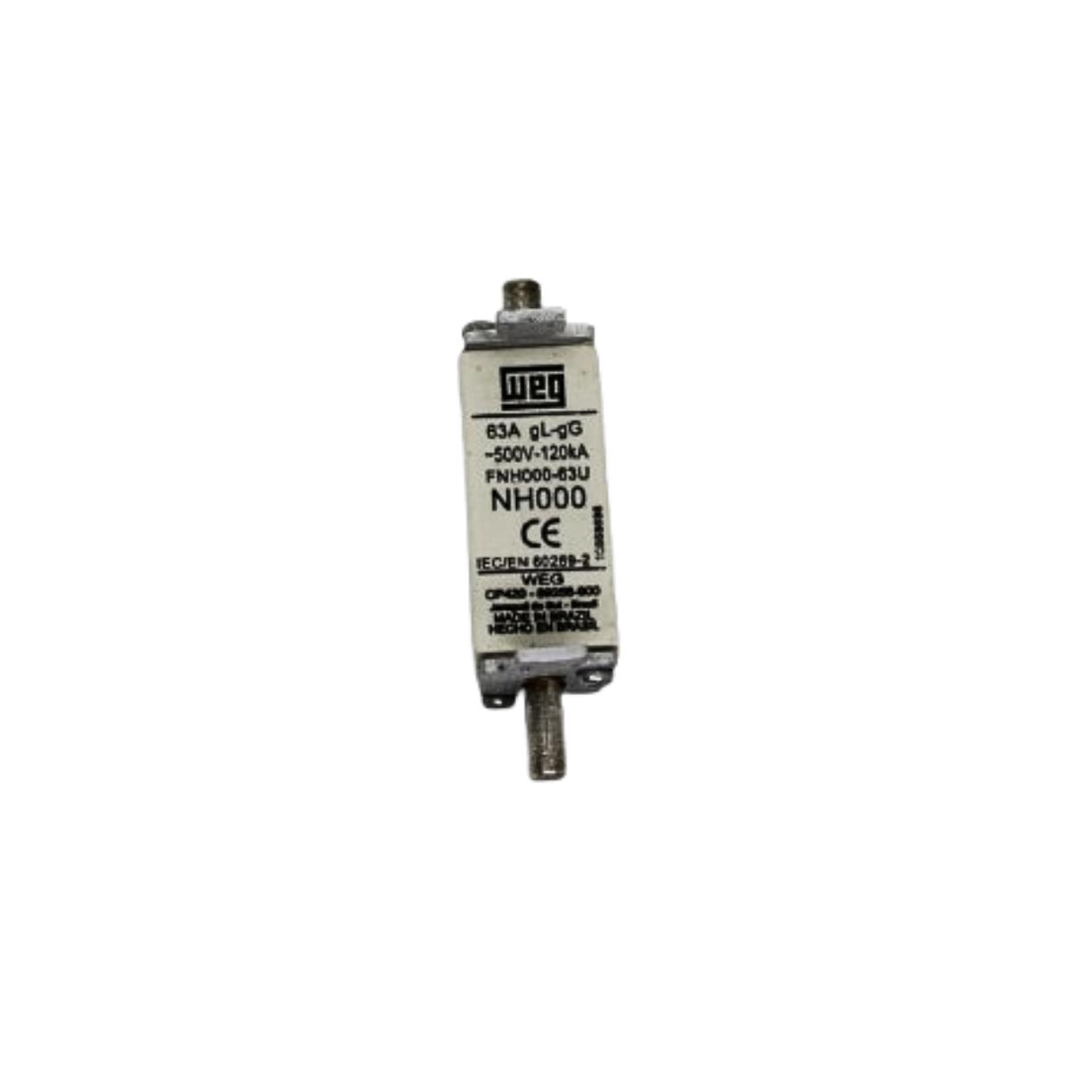NH000-63A WEG (3) Fusivel Tipo NH Modelo FNH000-63U - Imagem 1